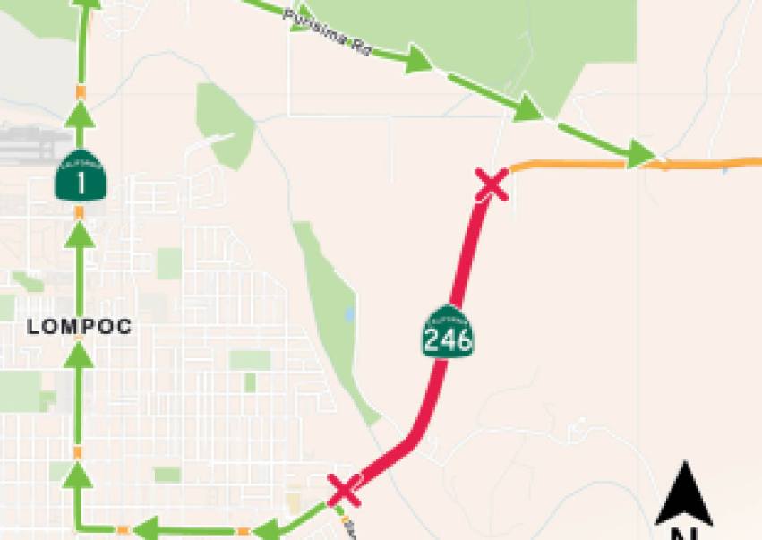 Daytime Full Closure of Highway 246 Near Lompoc set for Monday, March 2