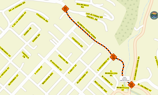 Alameda Padre Serra to Close During March and April in Santa Barbara