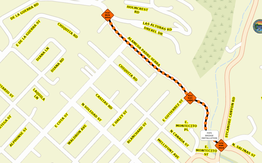 Alameda Padre Serra to Close During March and April in Santa Barbara