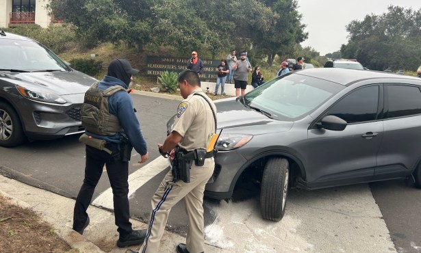 ICE Agent Crashes Vehicle, Leaking Fluids into Drain Near Santa Barbara Jail