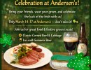 St. Patrick’s Day Celebration at Andersen’s!
