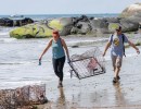 Lost Lobster Traps Hauled from Goleta Shoreline