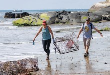 Lost Lobster Traps Hauled from Goleta Shoreline