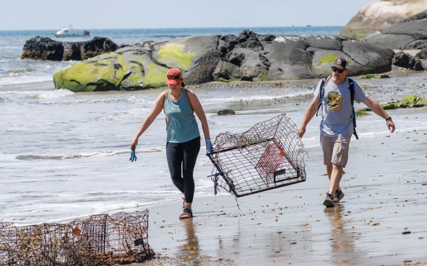 Lost Lobster Traps Hauled from Goleta Shoreline