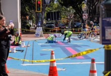 Asphalt Art Project Gets Underway, Bringing Splash of Color to Downtown Santa Barbara