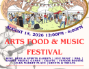 Arts, Food & Music Festival August 15, 2026