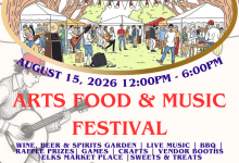 Arts, Food & Music Festival August 15, 2026