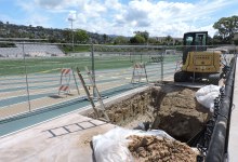 Repairs Underway on Sunken Track at Santa Barbara High’s Peabody Stadium