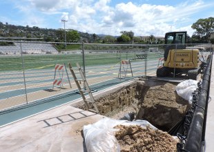 ‘Sinkhole’ Swallows Part of Track in Santa Barbara High’s Peabody Stadium