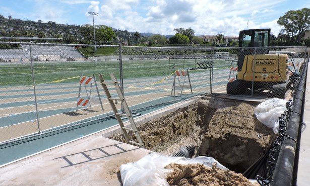 ‘Sinkhole’ Swallows Part of Track in Santa Barbara High’s Peabody Stadium