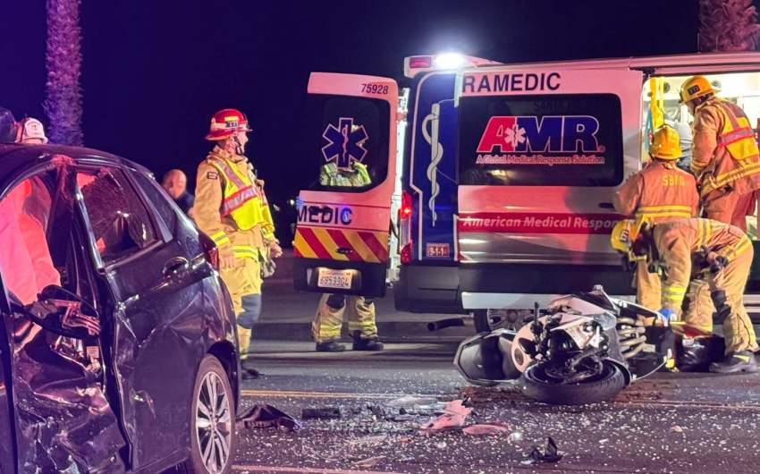 Two Hospitalized after Car and Motorcycle Crash on Cabrillo Boulevard 