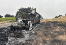 Bus and Vehicle Engulfed in Flames, Leaving One Dead in Crash Near Los Alamos