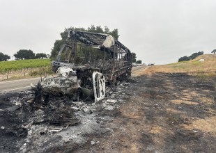Bus and Vehicle Engulfed in Flames, Leaving One Dead in Crash Near Los Alamos