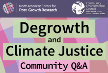 Community Conversation: Degrowth and Climate Justice: A Community Q&A