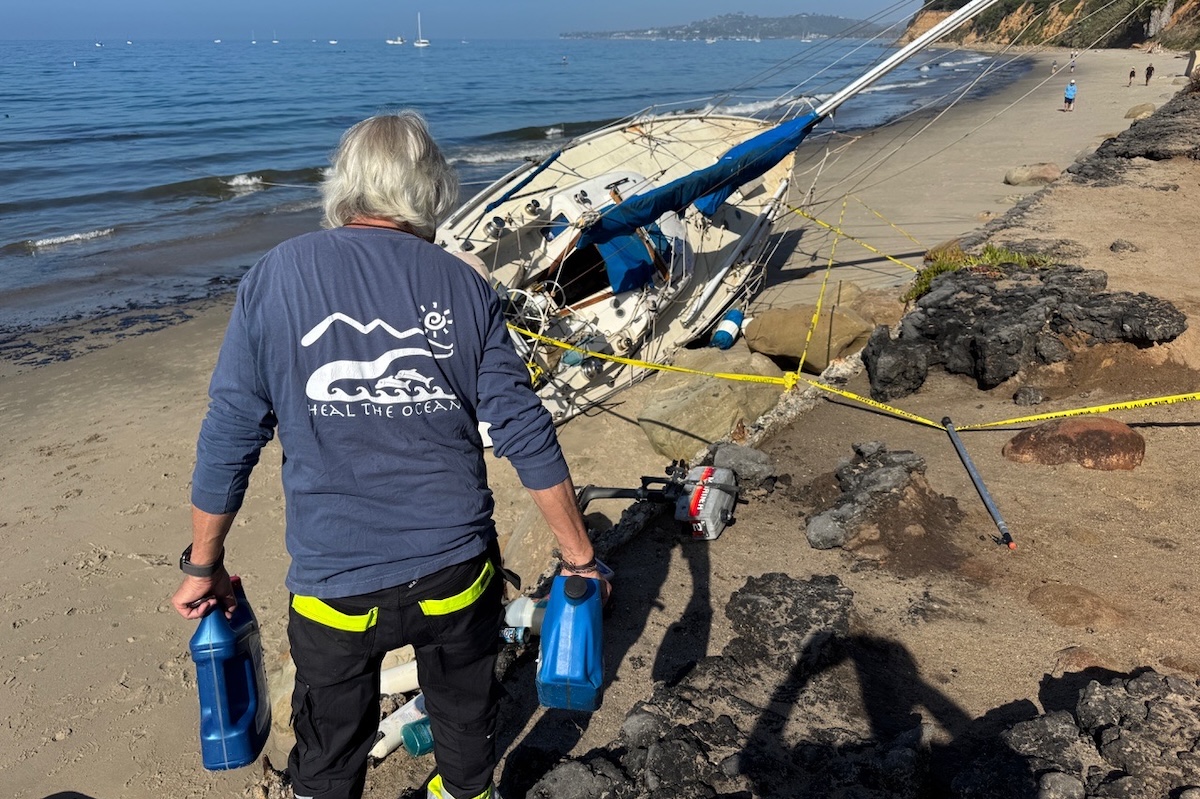 Derelict Boats Get Beached on Montecito's Butterfly Beach