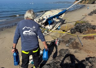 Derelict Boats Get Beached on Montecito’s Butterfly Beach