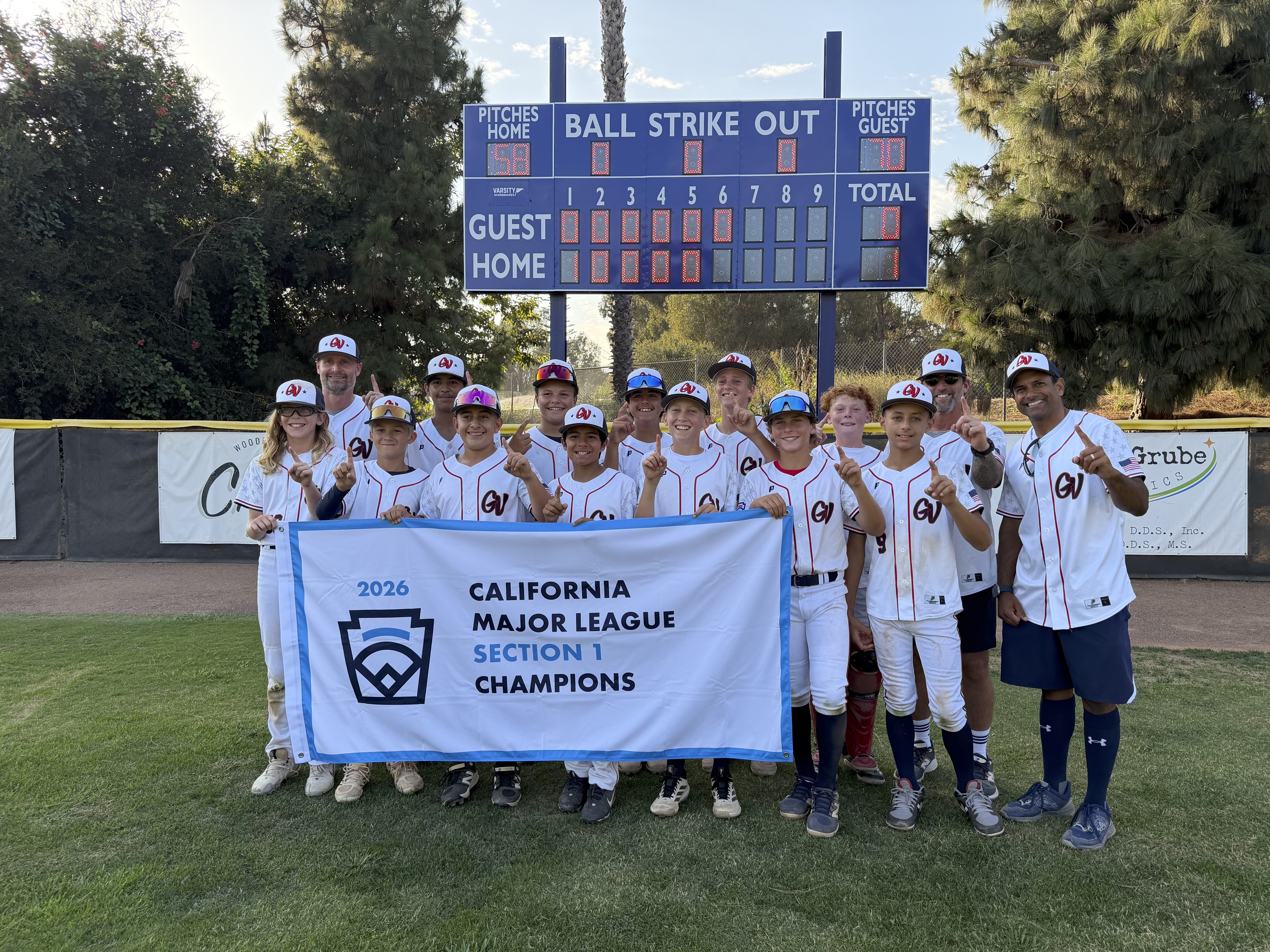 Goleta Valley South Little League Wins Section 1 Championship With 1-0 Victory Over Conejo Valley Little League
