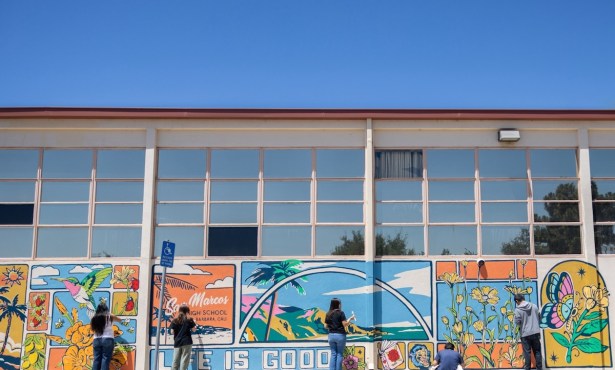 San Marcos High School Students Create 270-Foot Mural with Artist Michael Matheson