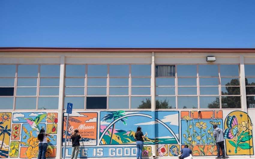 San Marcos High School Students Create 270-Foot Mural with Artist Michael Matheson