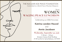 The Nuclear Age Peace Foundation (NAPF): 2026 Women Waging Peach Luncheon