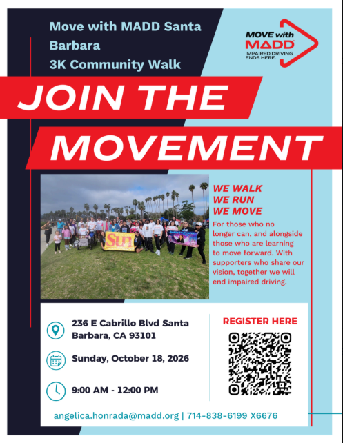 Move with MADD Santa Barbara 3K Community Walk