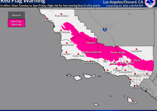 Red Flag Warning Issued for Santa Barbara County