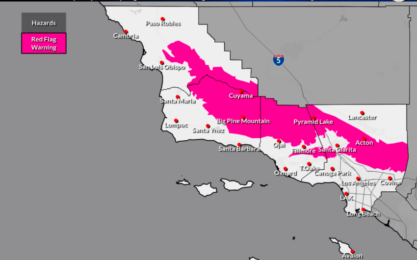 Red Flag Warning Issued for Santa Barbara County