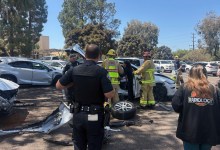 One Tesla Wipes Out Four Parked Cars at Sutter Health