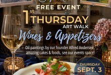 1st Thursday: Art Walk Wines & Appetizers!🍷🍢