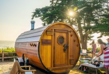 Ocean, Community Sauna and Sunset at Rincon Beach
