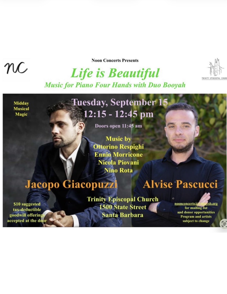 Noon Concerts at Trinity presents: Life is Beautiful