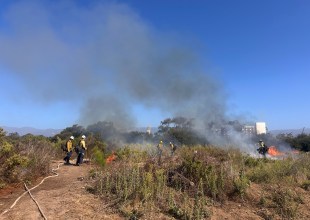 Santa Barbara County Firefighters Burn One Acre Near UCSB Lagoon 