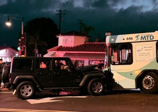 Jeep Collides with E-Bike, MTD Bus at State Street Intersection Tuesday Night