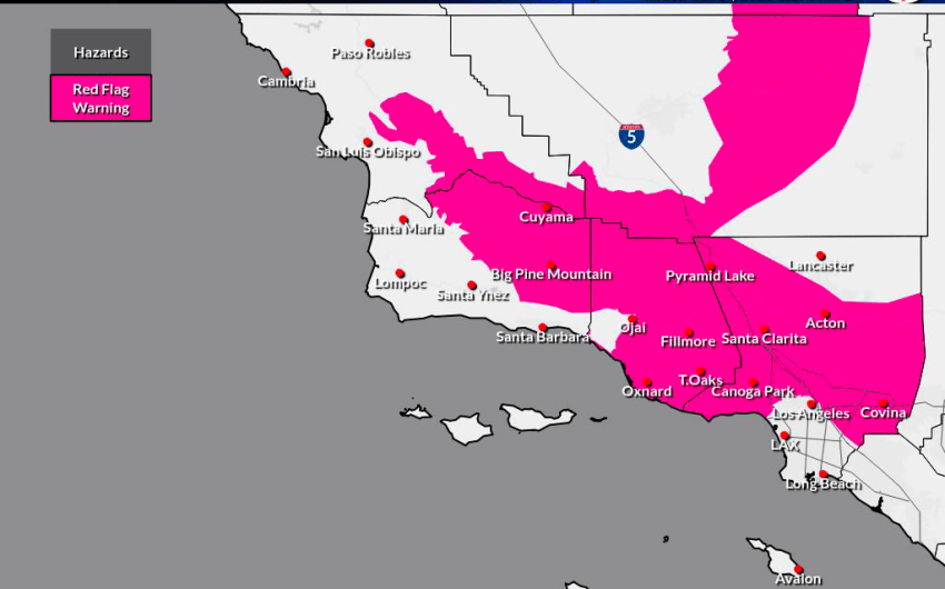 Red Flag Warning Issued for Santa Barbara County Interior Mountains