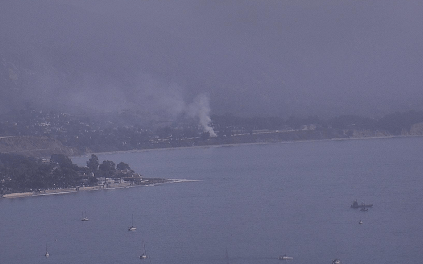 Vegetation Fire Breaks Out off of Highway 101 in Summerland