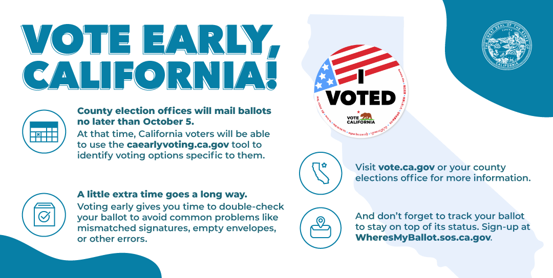California Secretary of State Dr. Shirley N. Weber, Ph.D., Encourages Californians to Vote Early in the 2026 General Election!